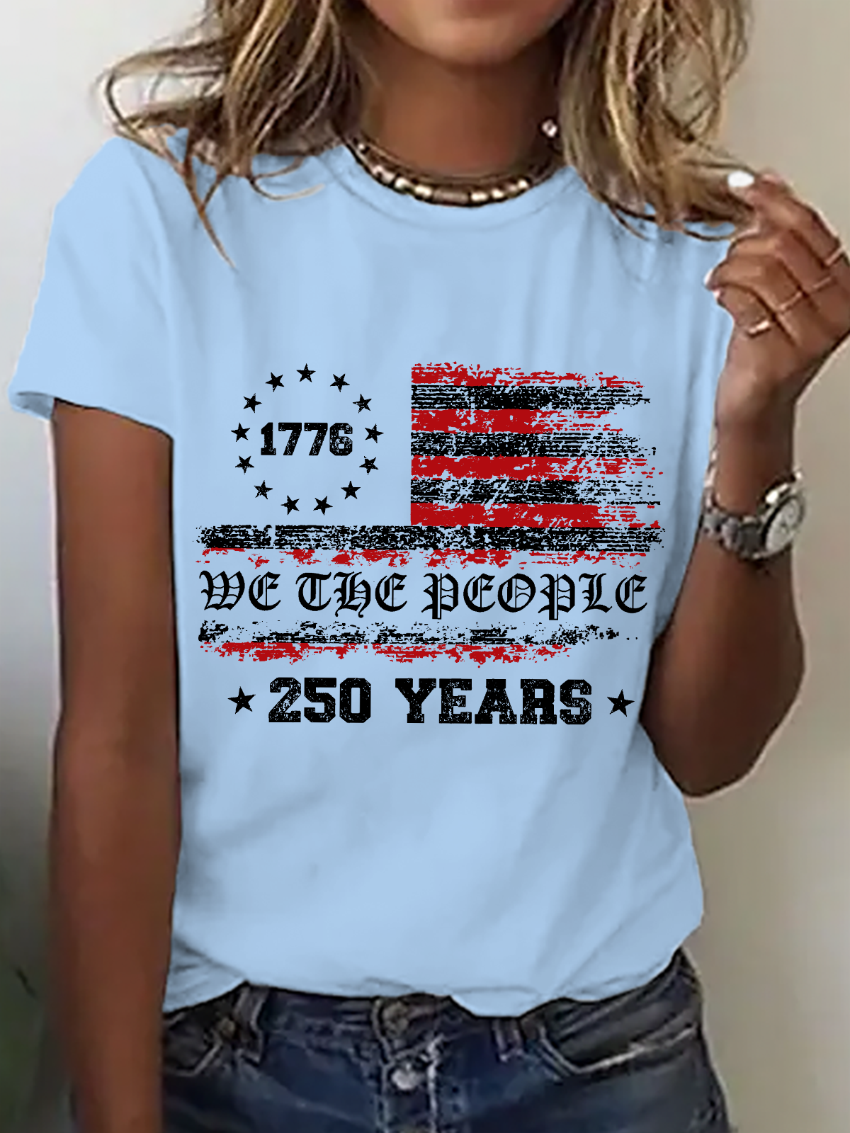 Women's 250th America Anniversary Shirt, We The People short-sleeved T-shirt