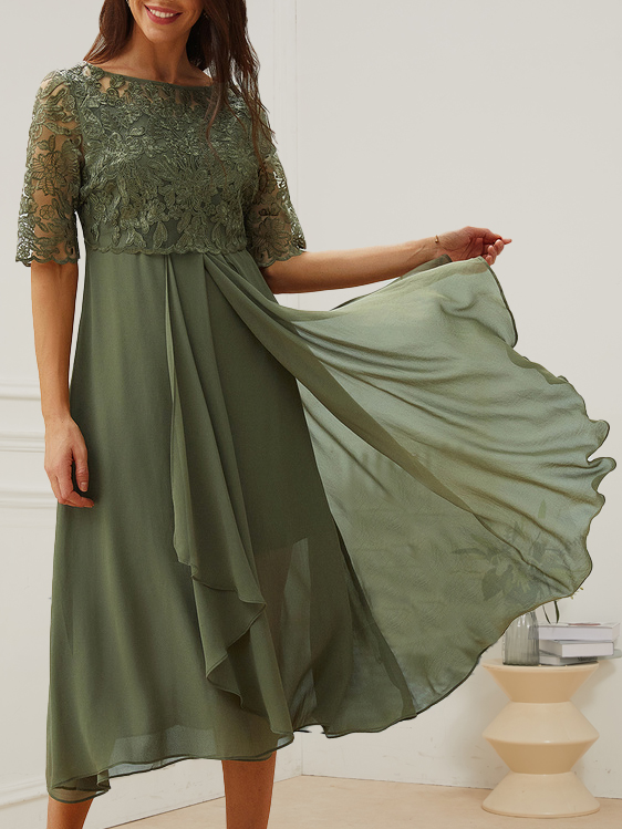 Women's Elegant Mother Of The Bride Dress Wedding Guest Dress