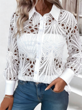 Plain Loose Elegant Shawl Collar Shirt