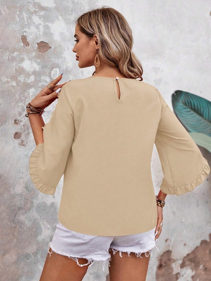 Crew Neck Casual Loose Plain T-Shirt