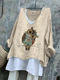 Linen V Neck T-Shirt