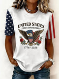 Cotton Casual Eagle Old Glory T-Shirt