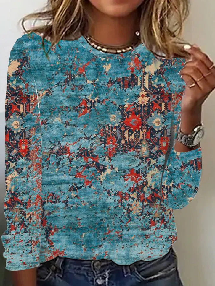 Geometric Jersey Casual Loose T-Shirt