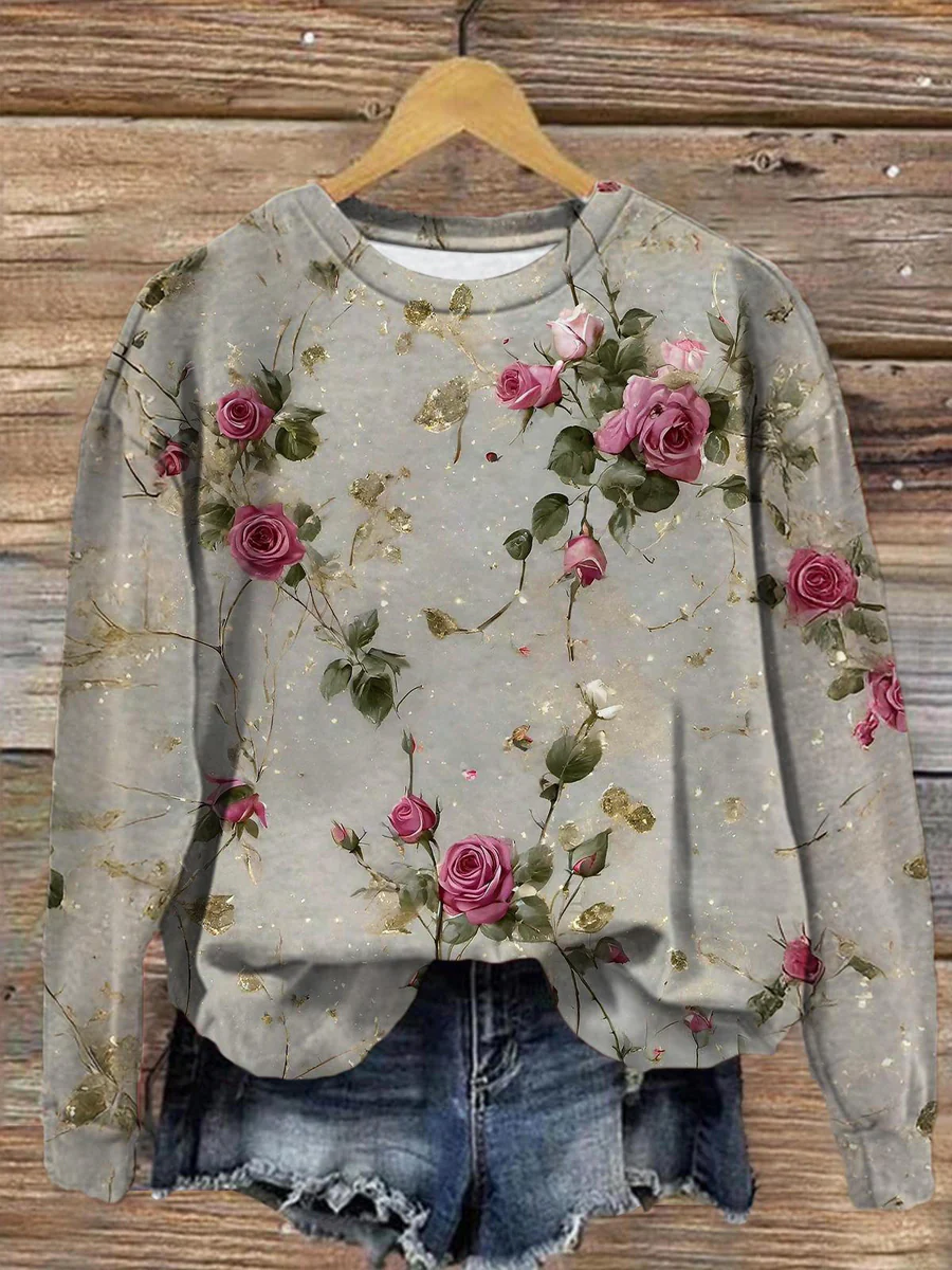 Casual Crew Neck Sweatshirt