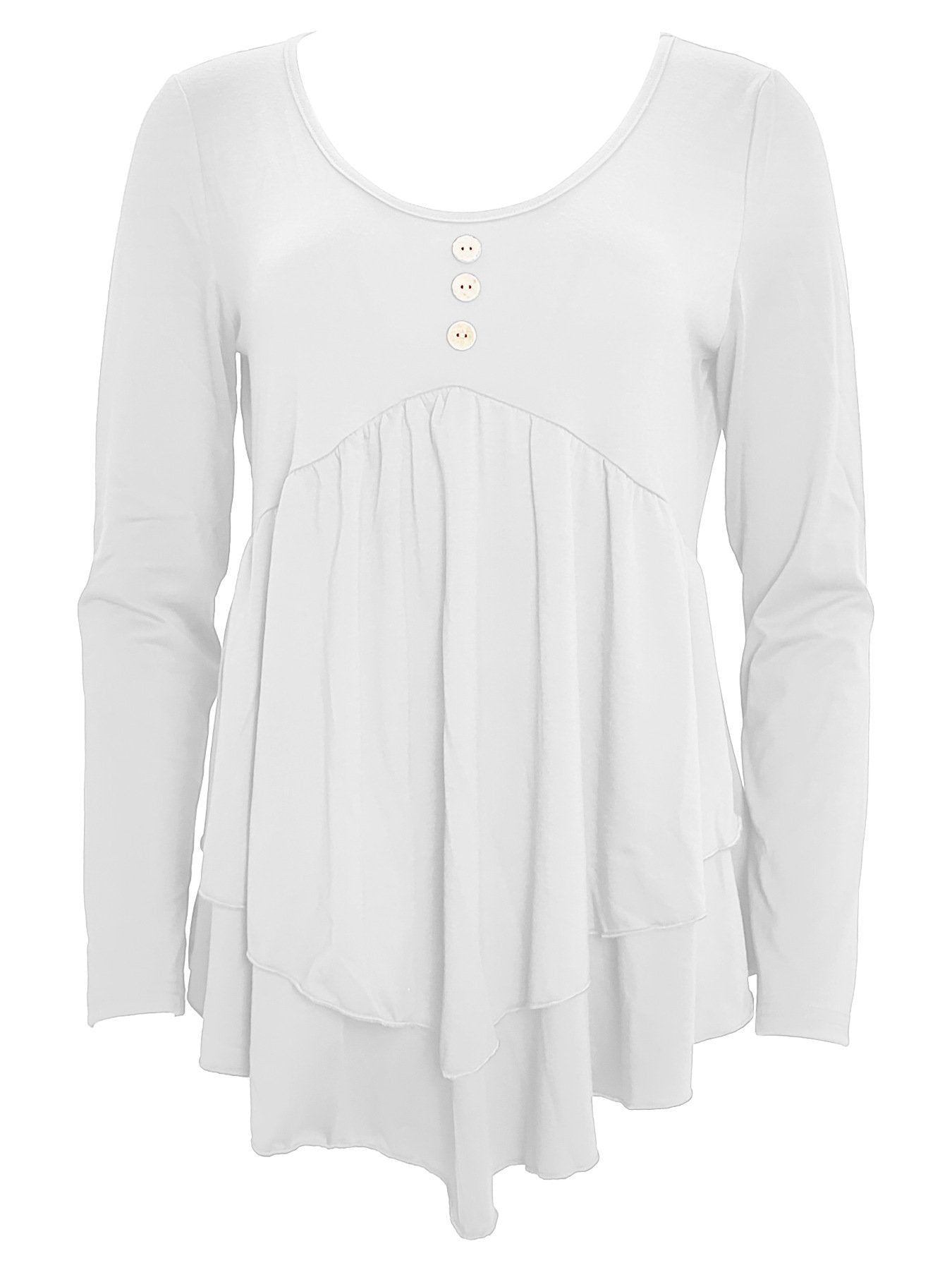 Elegant Commuting Slim Fit Three-Button Casual Solid Color Long-Sleeved Dress Top