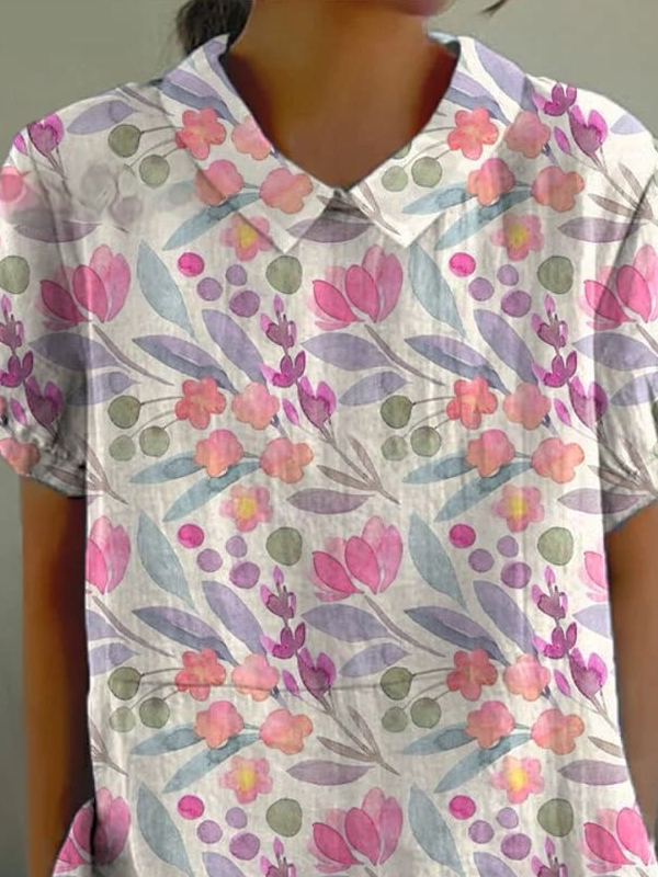 Loose Shawl Collar Casual T-Shirt