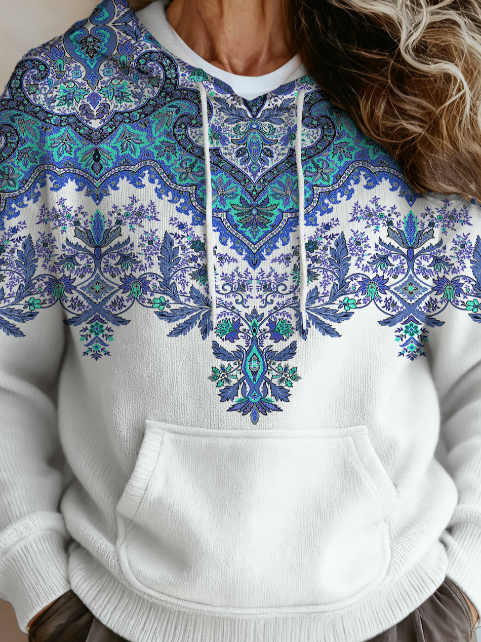 Ethnic Loose Ethnic Hoodie Sweater