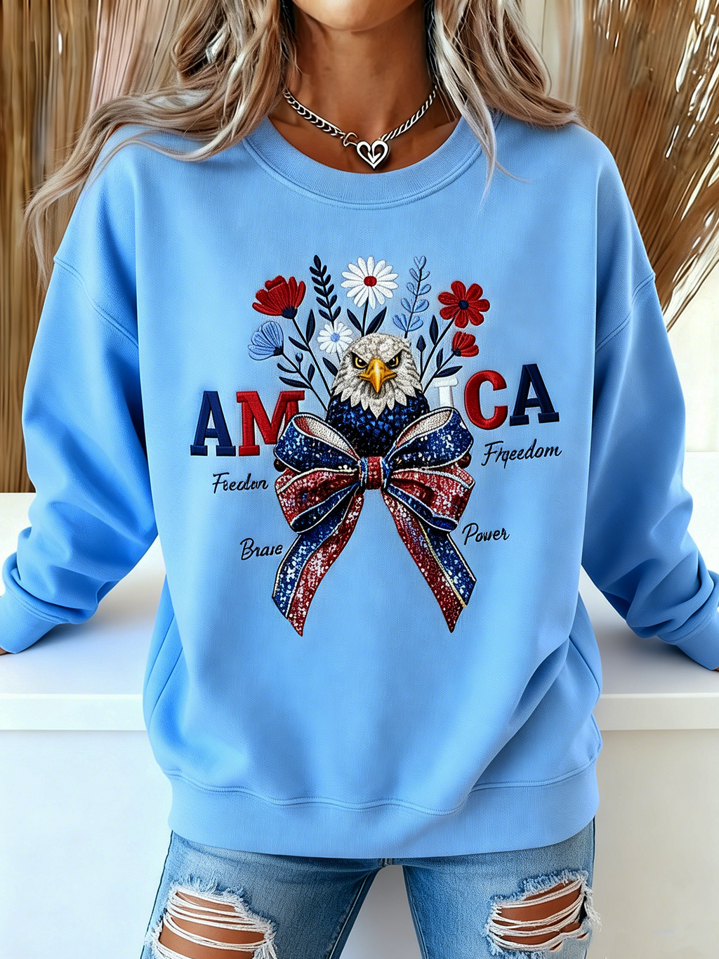 250th anniversary Crew Neck Vintage Independence Day Sweatshirt