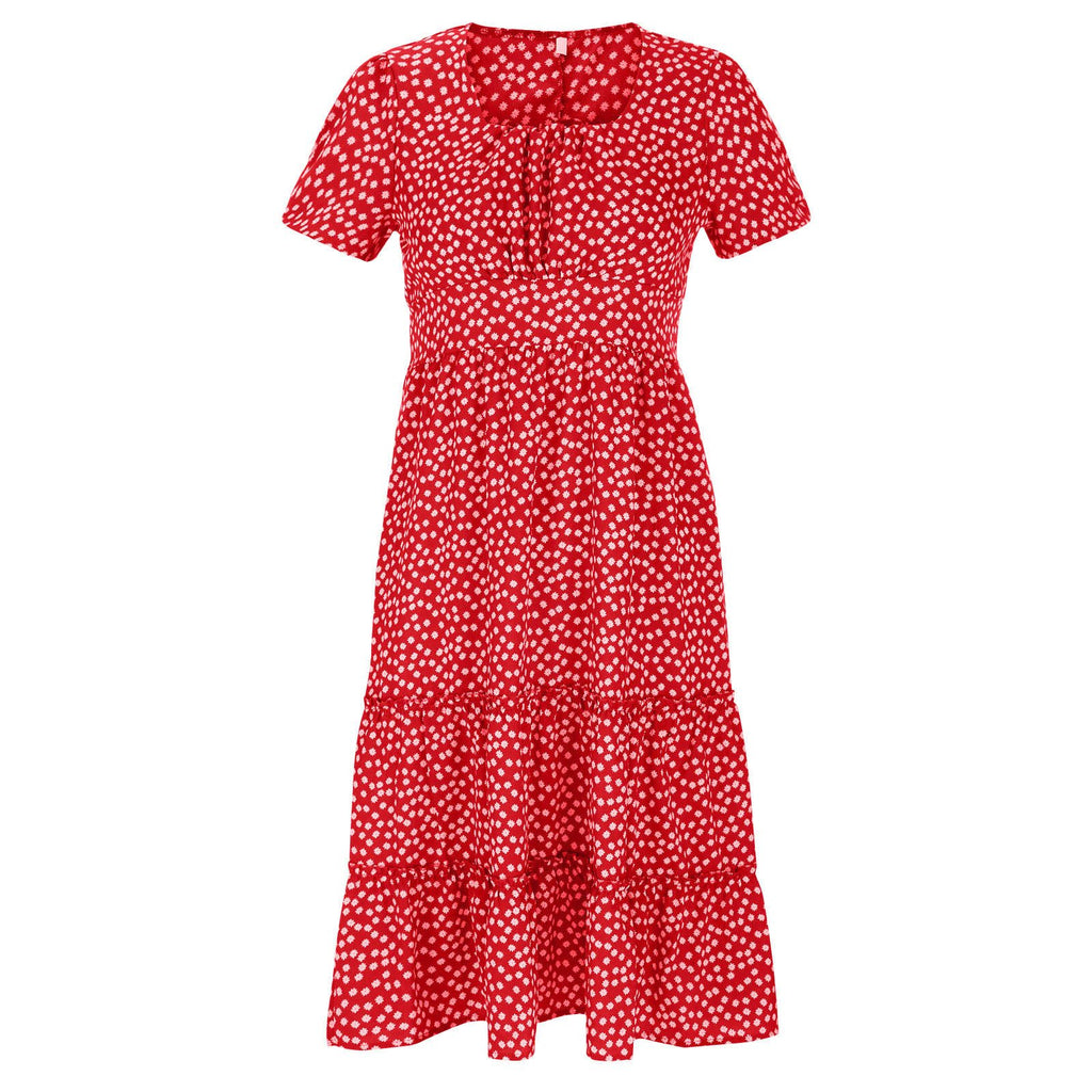 Vintage Ditsy Floral Regular Fit Dress With No