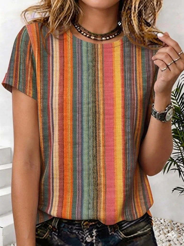 Cotton Casual Crew Neck T-Shirt