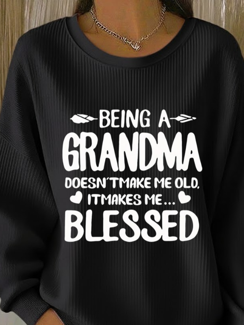 Crew Neck Text Letters Printing Casual Sweatshirt