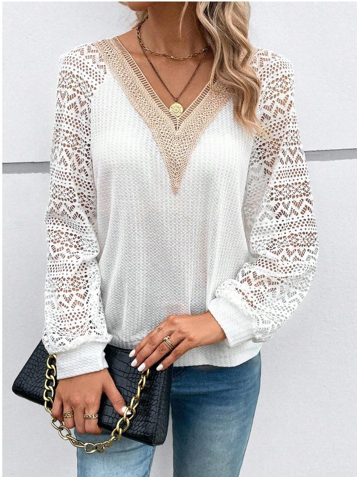 Elegant V Neck Loose Plain T-Shirt