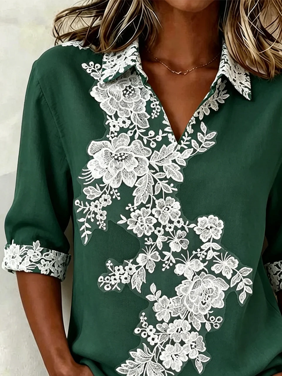 Shawl Collar Vintage Floral Shirt