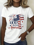 Letter Pattern Crew Neck Short Sleeve Casual T-Shirt