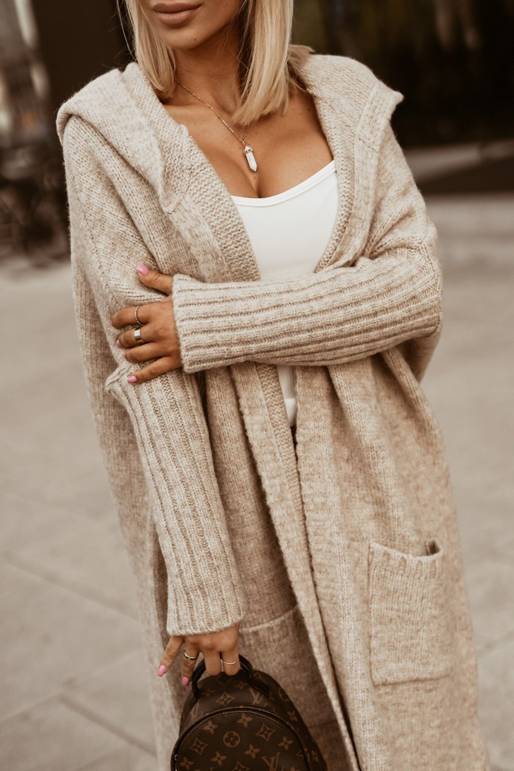 Casual Text Letters Cardigan