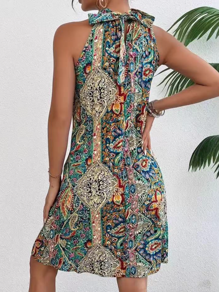 Boho Loose Nationality/Ethnic Others Dress With No