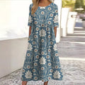 Floral Cotton Casual Dress With No