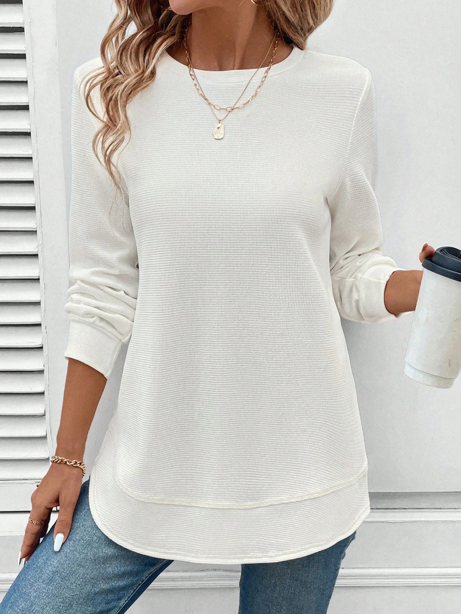 Casual Plain Crew Neck T-shirt