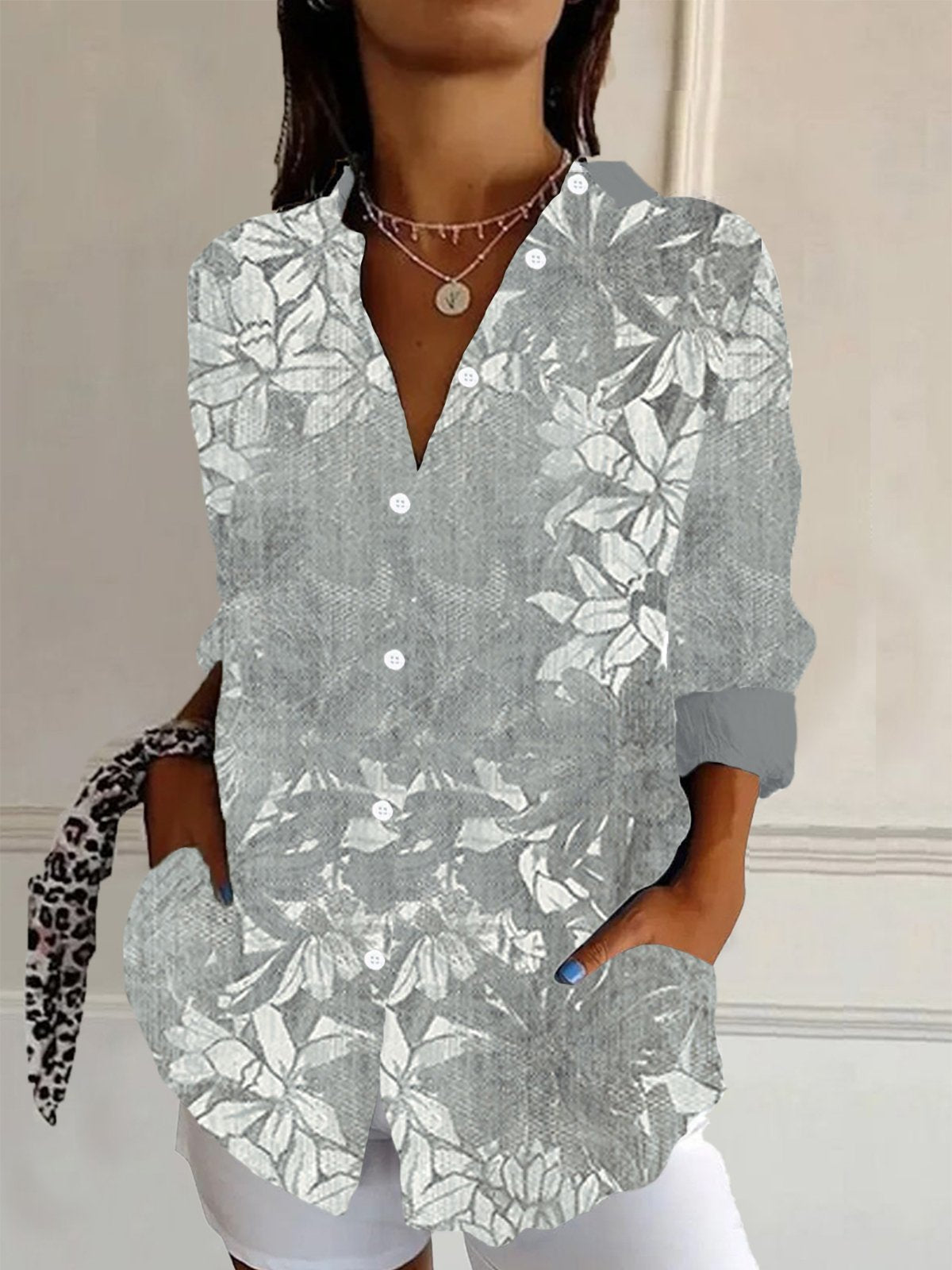 Floral Print Long Sleeve Shirt