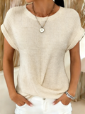 Plain Loose Crew Neck Casual T-Shirt