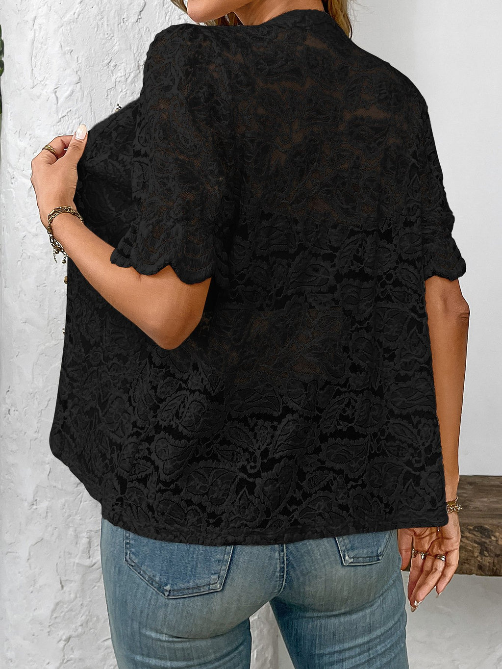 Women's Short Sleeve Shirt Summer Apricot Floral Split Joint Crew Neck Daily Going Out Casual Top
