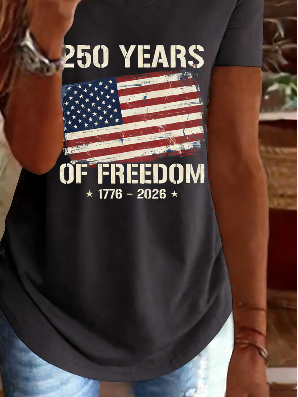 Retro American 250th Anniversary T-shirt, Vintage Independence Day T-shirt