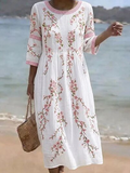 Others Vintage Loose 3D Printing Dress With No