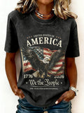 Crew Neck Text Letters Casual T-Shirt
