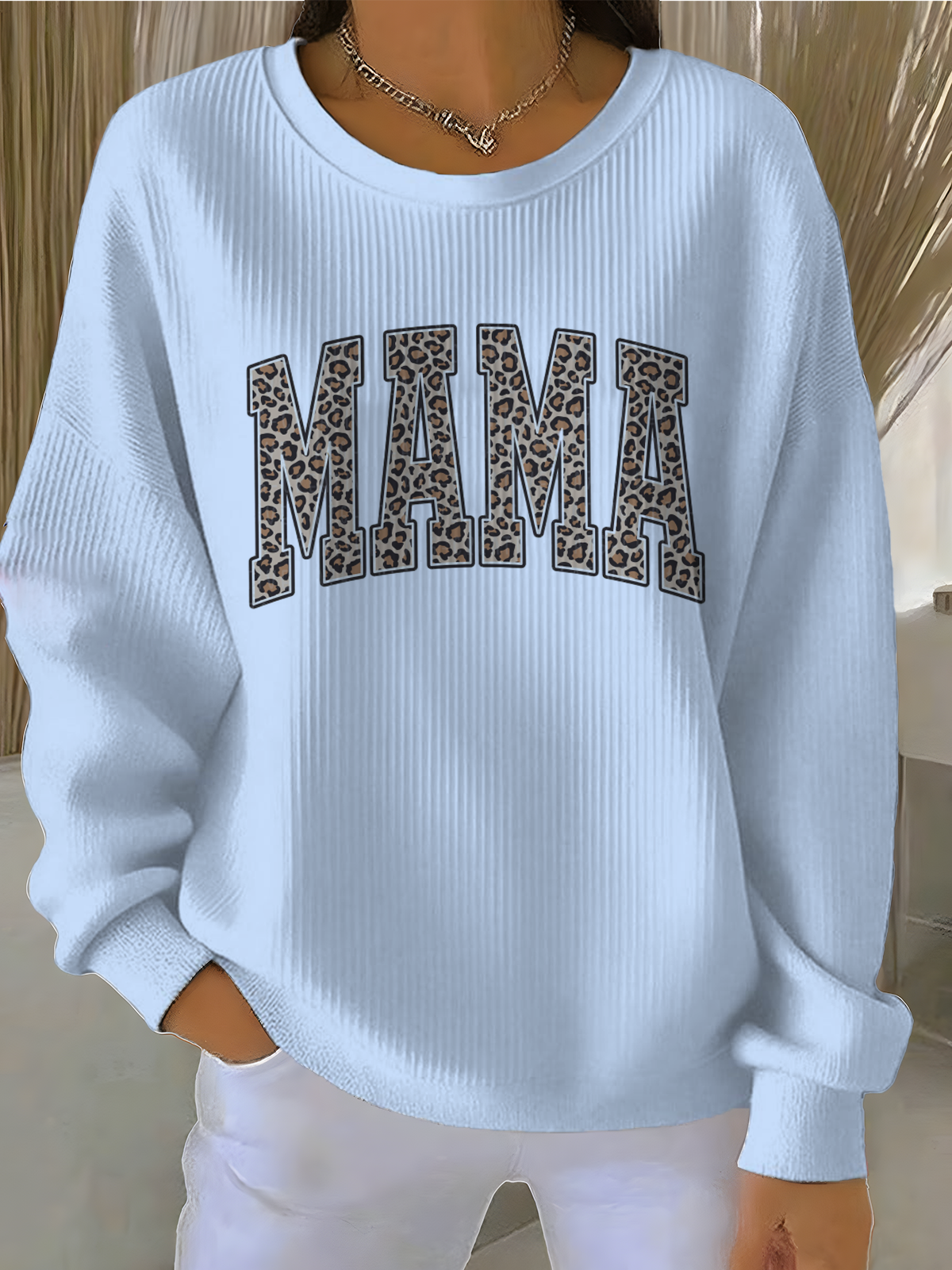 Crew Neck Simple Text Letters Sweatshirt