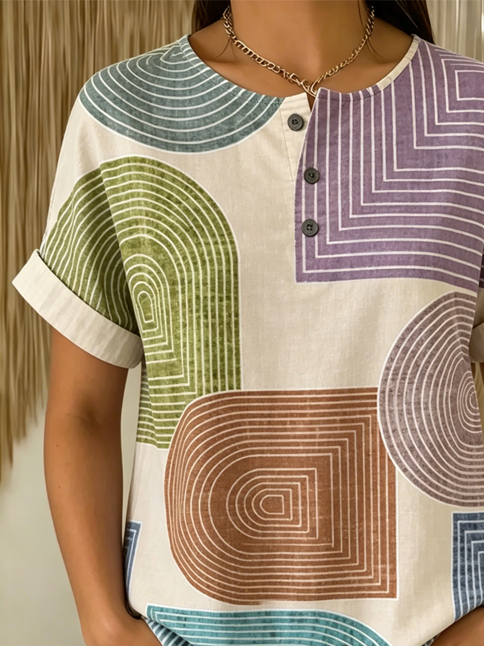 Loose Others Striped Vintage T-Shirt