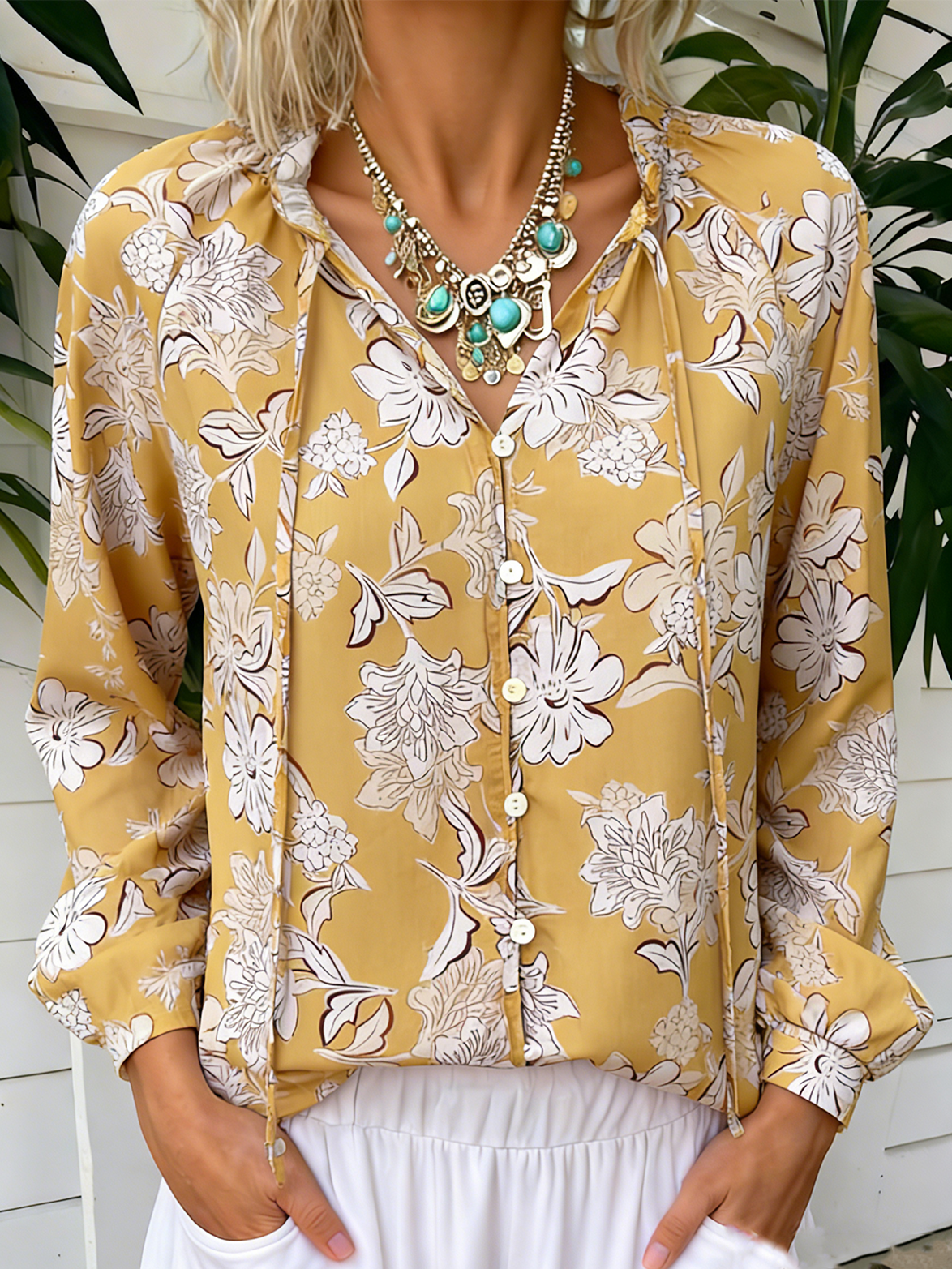 Loose Elegant Floral Shirt