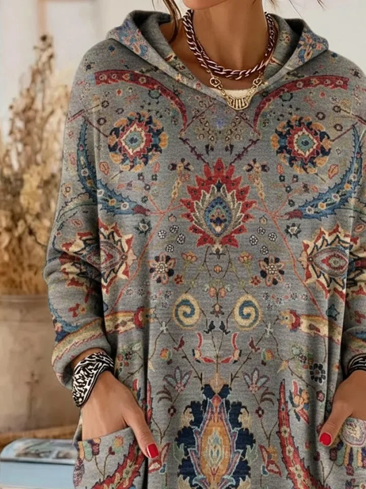 Printing Loose Vintage Hoodie