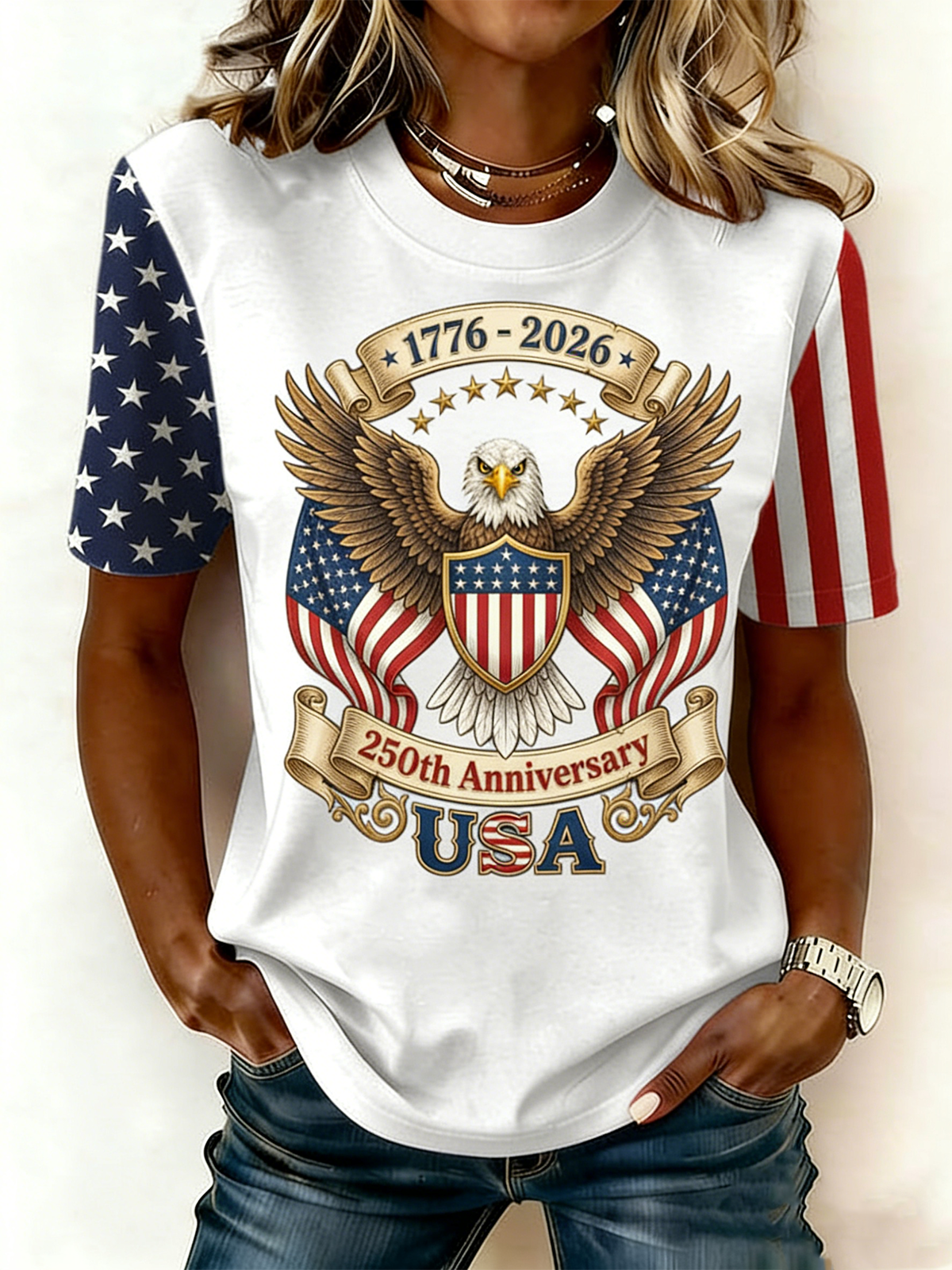 250th anniversary Casual Crew Neck T-Shirt