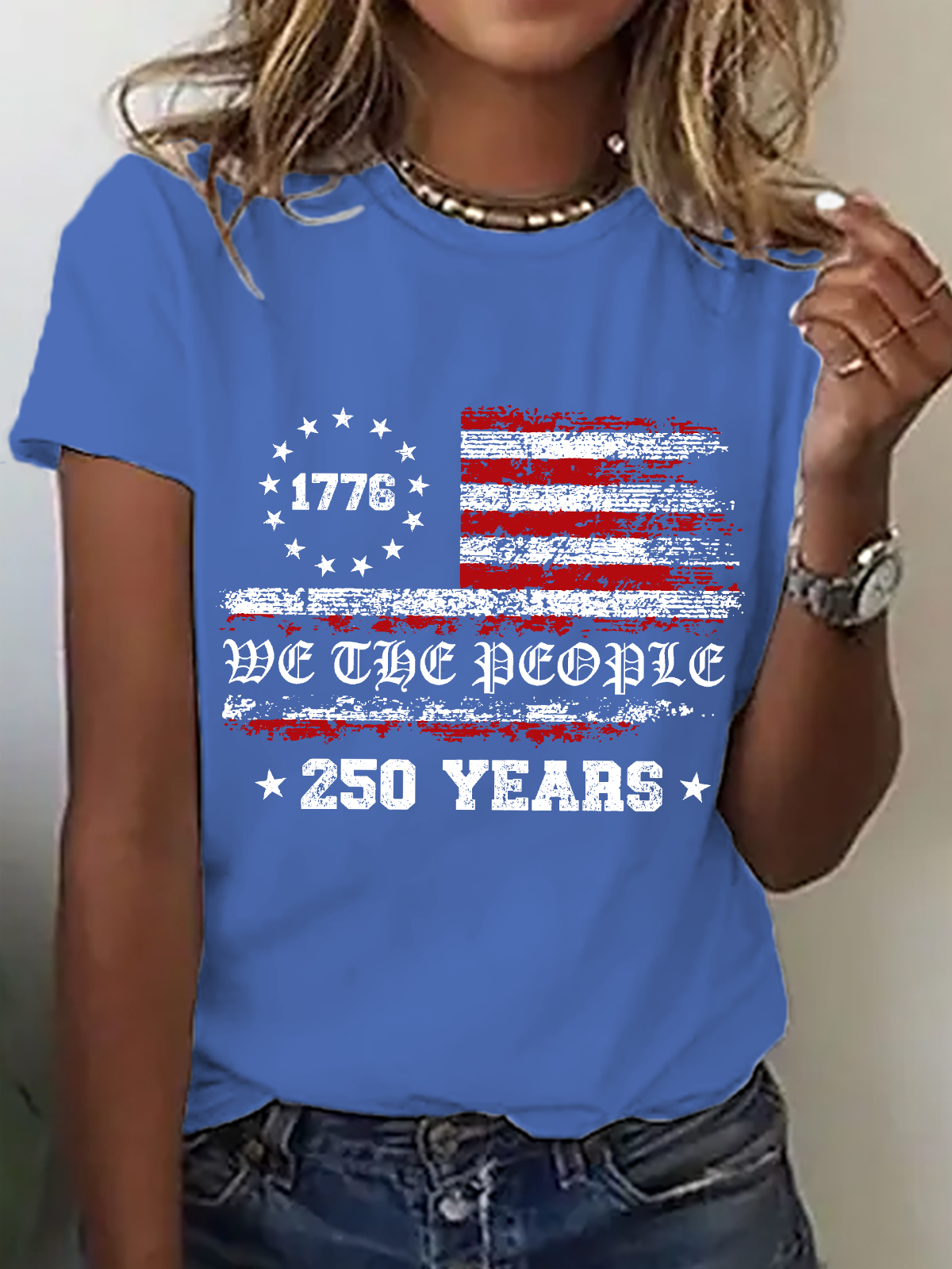 Women's 250th America Anniversary Shirt, We The People short-sleeved T-shirt