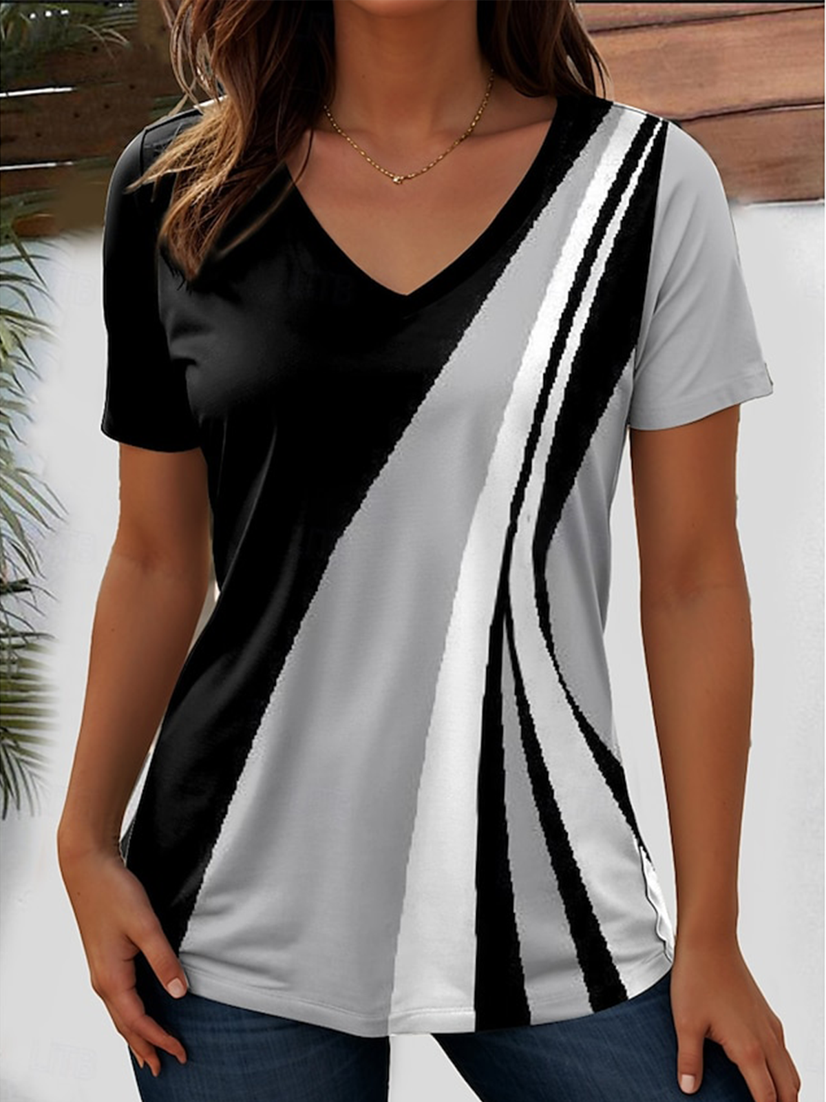 Cotton Casual Regular Fit Striped T-Shirt