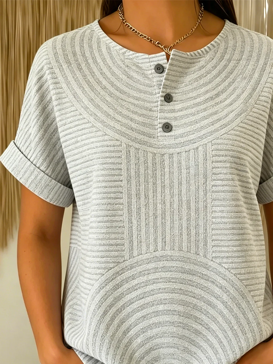 Loose Geometric Vintage Others T-Shirt