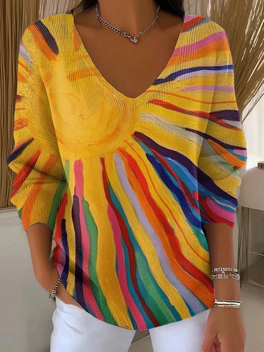 Casual Loose Gradient Pattern T-Shirt