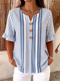 Striped Loose Others Vintage Shirt