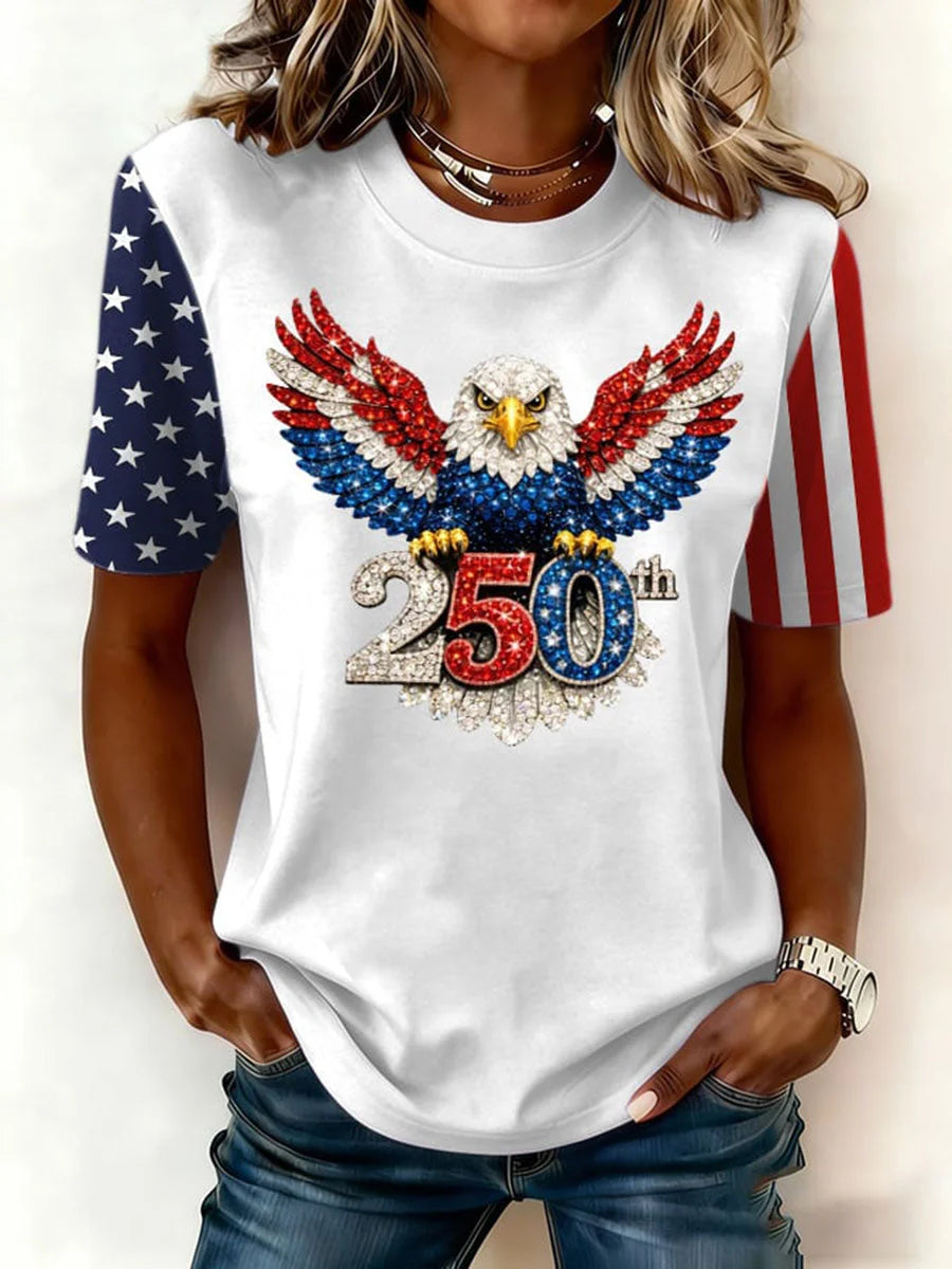 Women's USA 1776-2026 Print Casual T-Shirt
