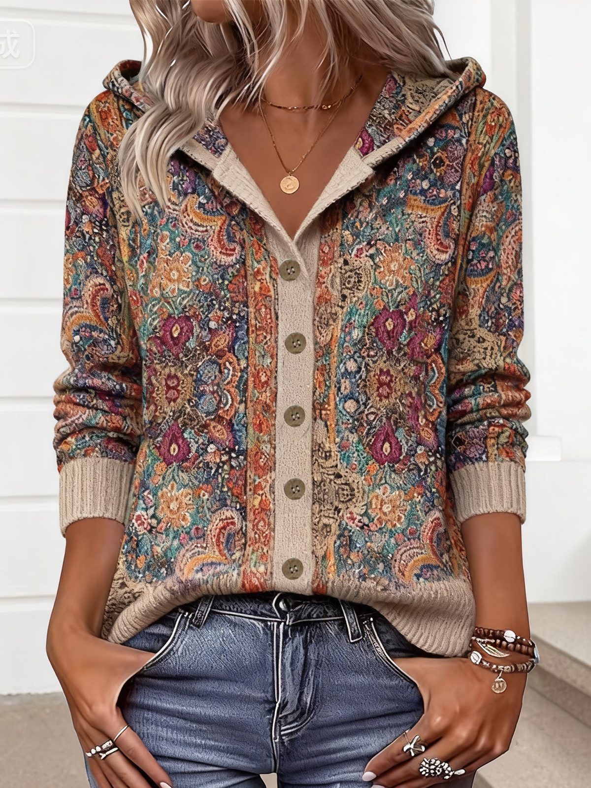 Wool/Knitting Hoodie Simple Cardigan