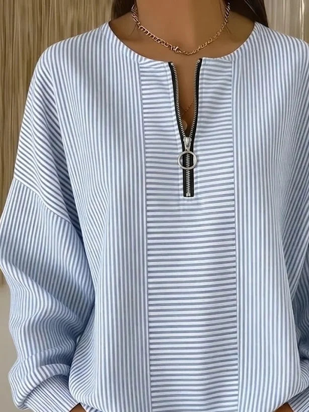 Crew Neck Striped Vintage Sweatshirt