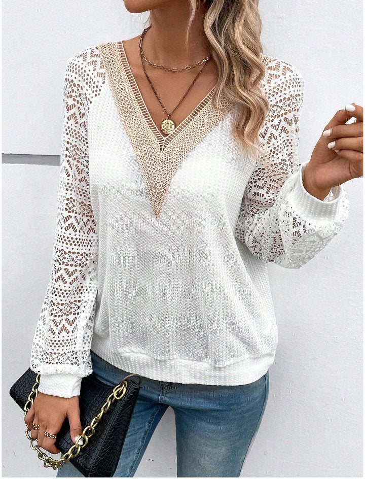 Elegant V Neck Loose Plain T-Shirt