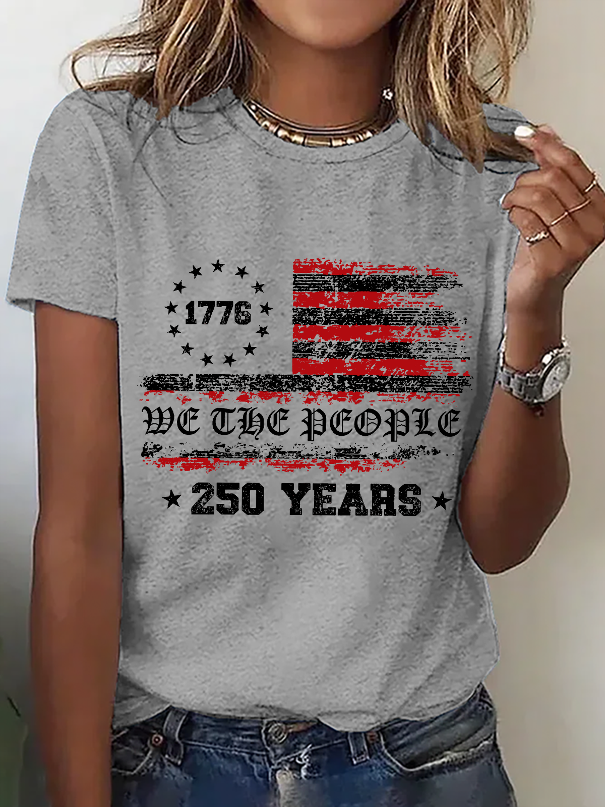 Women's 250th America Anniversary Shirt, We The People short-sleeved T-shirt