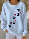 Loose Crew Neck Animal Picture Vintage Sweatshirt