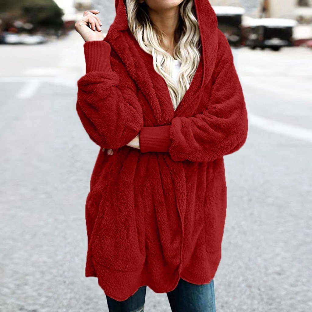 Plain Hoodie Casual Loose Leather & Faux Leather