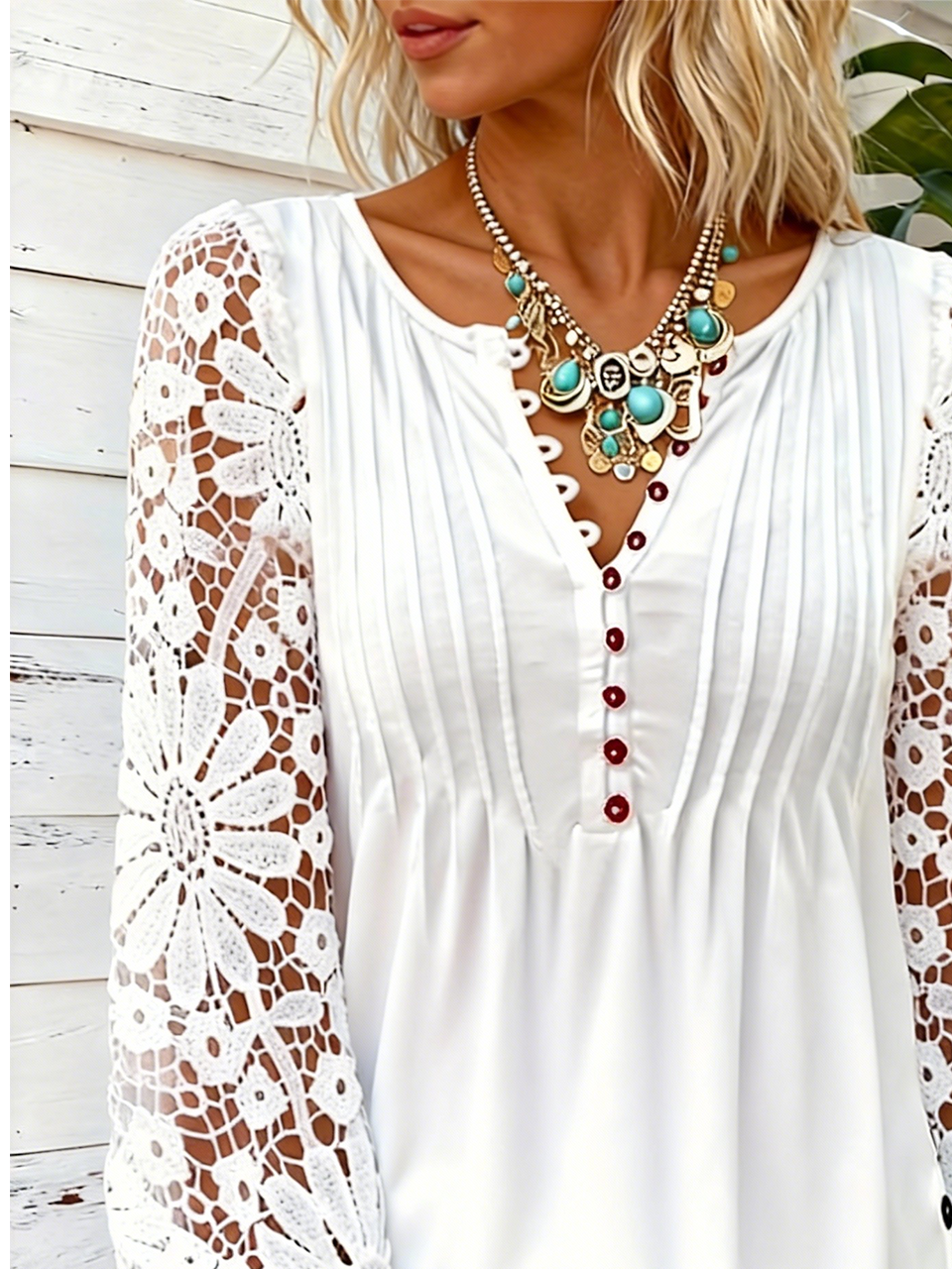 Loose V Neck Elegant Plain T-Shirt