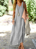Casual Plain V Neck Maxi Dress