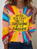 Women's Sunflower Vintage Casual Long Sleeve T-Shirt