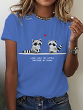 Women's Love Raccoons Valentine's Day Short-Sleeved T-Shirt