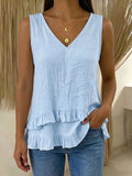 Loose Plain Vintage Cotton-Blend T-Shirt